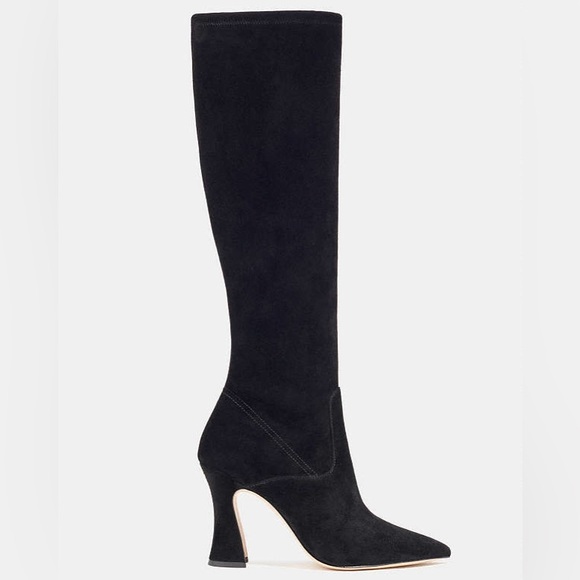 Coach Cece Black Suede Tall Boot in Box Womens 7.5 Pull-On Knee High Logo - Picture 9 of 9